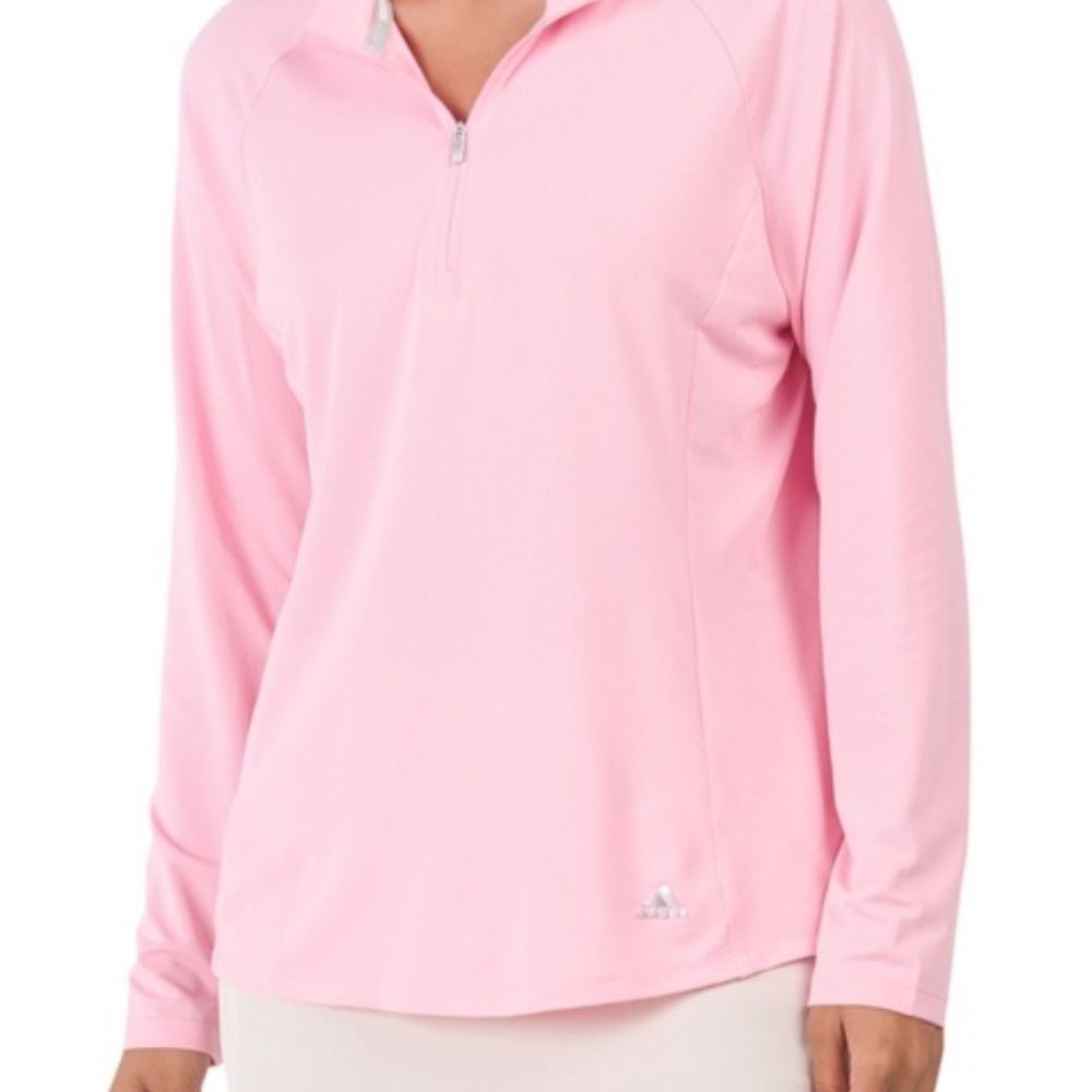 Adidas Golf quarter zip long sleeve pullover Pink NWOT